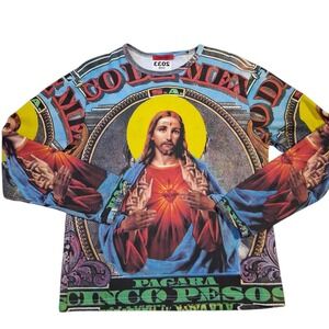 Y2k Vintage Cowboy & Angel's Mens size Medium Light of the World Jesus Shirt